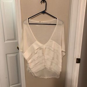 White drape/ flowy shirt